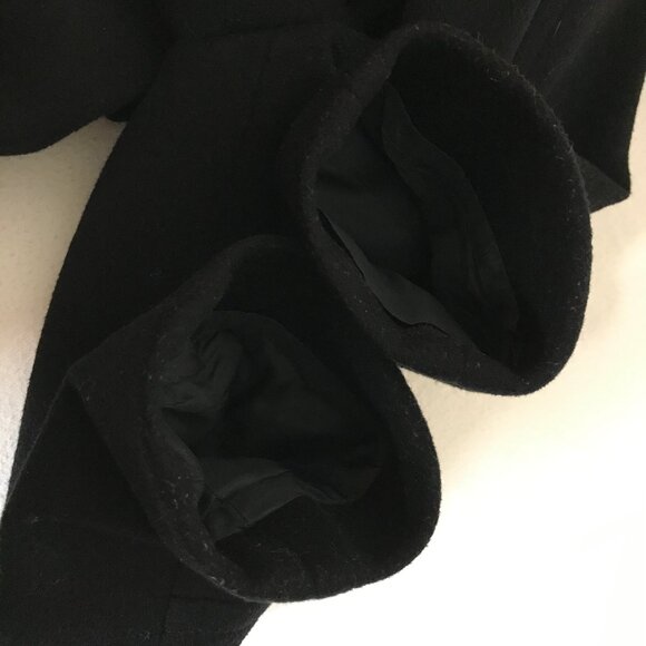 J. Crew Size 4 Black Peacoat Wool by Nello Gori Double Breasted 2 Pockets - Picture 12 of 13